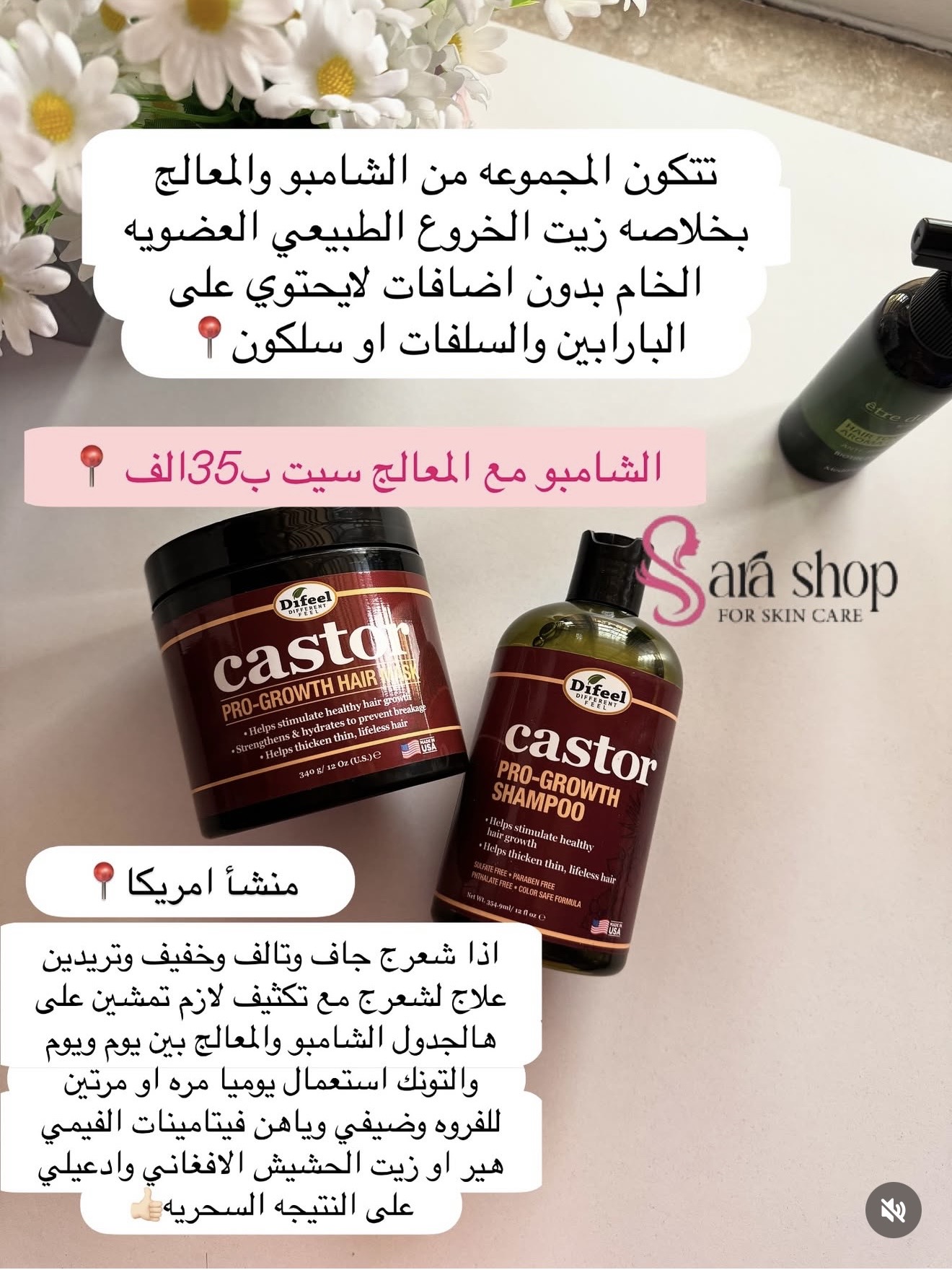 بكج الخروع الامريكي للشعر الجاف والخفيف